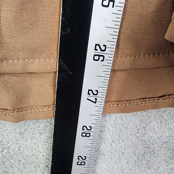 Women's Brown Shirt Top Button-Up Sleeveless 100% Polyester Pockets Size XL - Picture 6 of 10